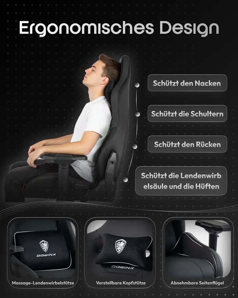 Dowinx Racing Gaming Chair LS-66D97A Black