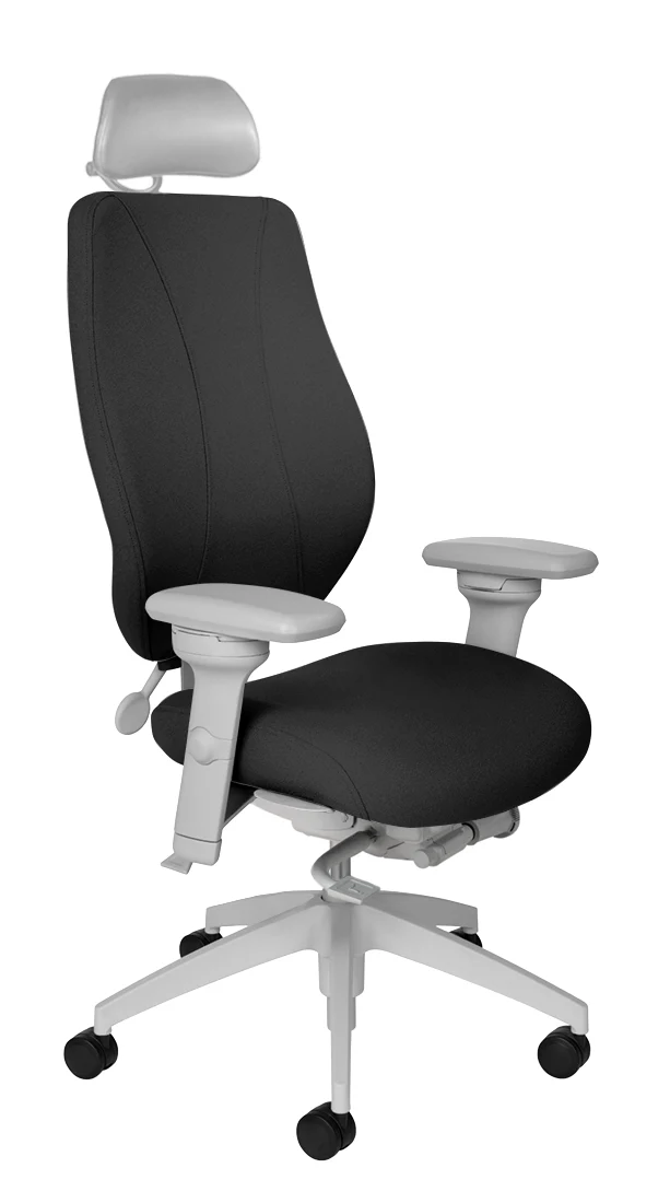 tCentric Hybrid with Upholstered Backrest and Seat, Syncho Glide Mechanism, Light Grey Frame, Open House Onyx Upholstery