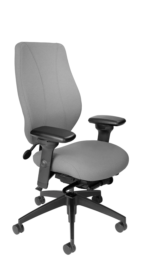 tCentric Hybrid with Upholstered Backrest and Seat, Synchro Glide Mechanism, Midnight Black Frame, Open House Asteroid Upholstery