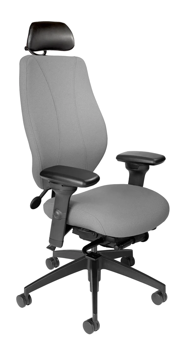 tCentric Hybrid with Upholstered Backrest and Seat, Synchro Glide Mechanism, Midnight Black Frame, Open House Asteroid Upholstery