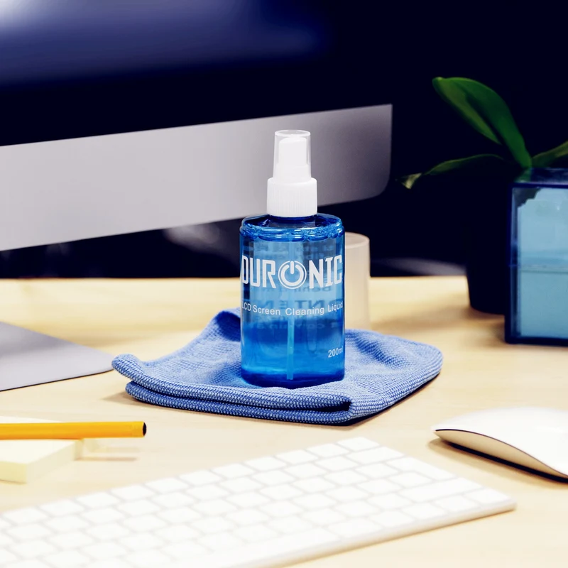 Duronic SCK102 Duo Bildschirmreiniger mit Mikrofasertuch | 2 x 200 ml Displayreiniger für Monitore, Smartphones und Tablets | Screen Cleaner für LCD und OLED | Auch als Glasreiniger geeignet
