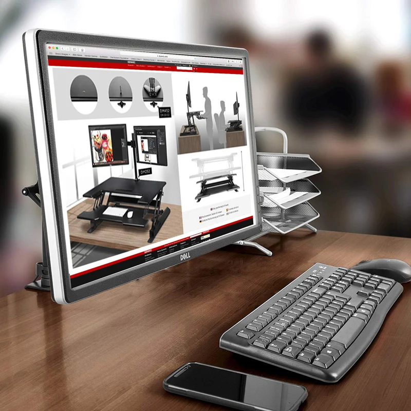 Duronic DM351X1 Monitorarm | Monitor Halterung Bildschirme bis 27" Zoll | LCD LED Display Ständer bis 10 kg | Höhenverstellbar | Neigbar -15° bis +15° | Drehbar 360° | Monitorhalterung Arm VESA