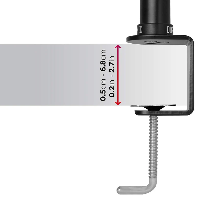 Duronic DM351X3 BK Monitorarm | Monitor Halterung Bildschirme bis 27" Zoll | LCD LED Display Ständer bis 10 kg | Höhenverstellbar | Neigbar -15° bis +15° | Drehbar 360° | Monitorhalterung Arm VESA
