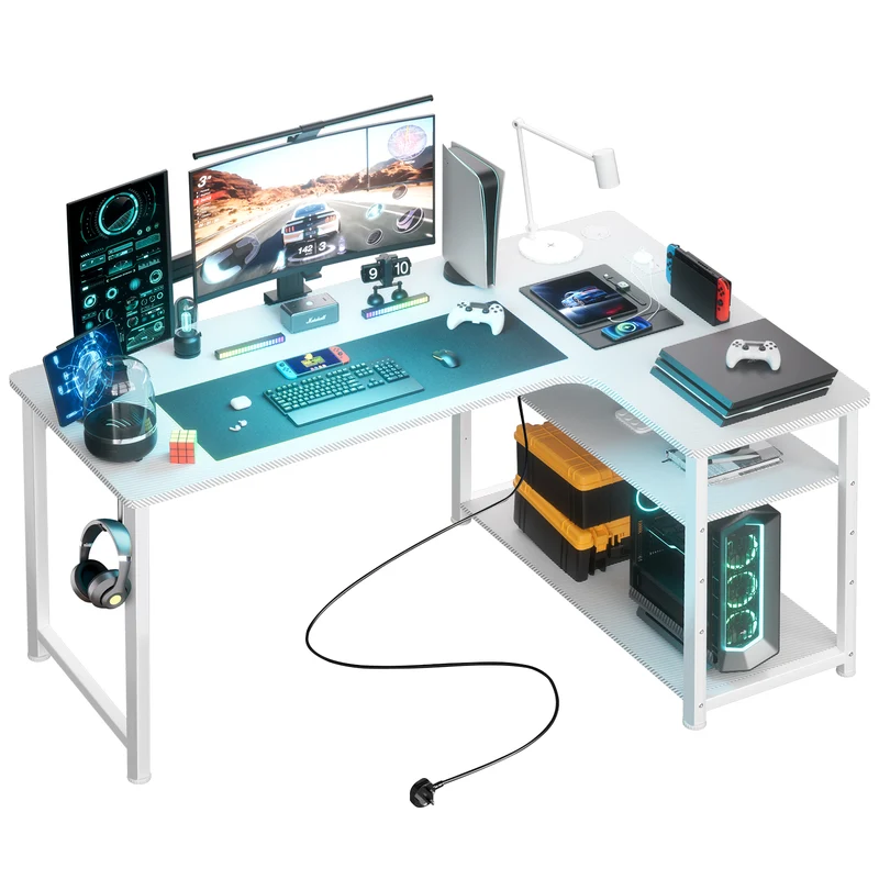 COMHOMA Schreibtisch Gaming Tisch mit Regal