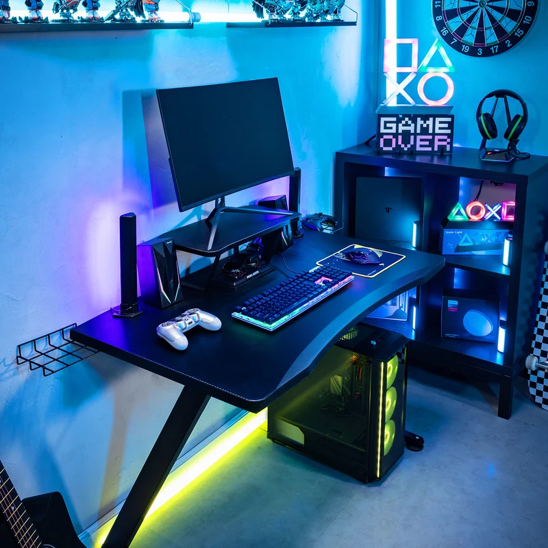 GTPLAYER Gaming Tisch Z-Frame Gaming Schreibtisch mit Monitorständer