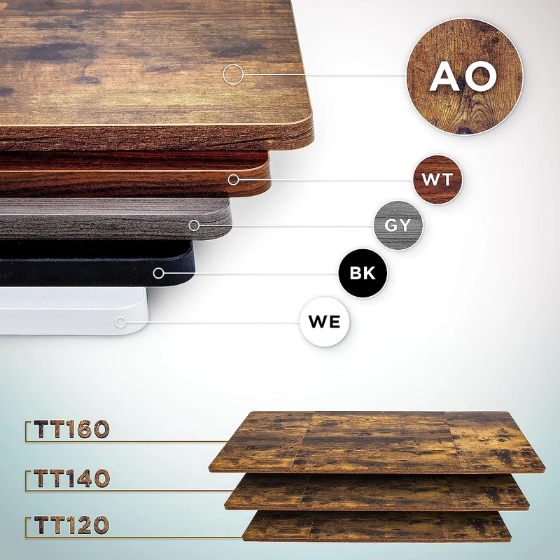 Duronic TT140 AO Tischplatte | Schreibtischplatte 140 x 60 x 1,9 cm | Table Top für individuellen Tisch | Ideal für höhenverstellbare Workstation | Sitz-Steh Schreibtisch für Home-Office und Büro