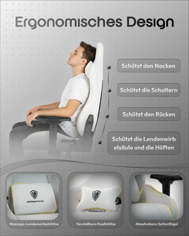Dowinx Racing Gaming Chair LS-66D97A White