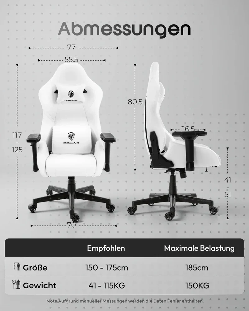 Dowinx Racing Gaming Chair LS-66D97A White