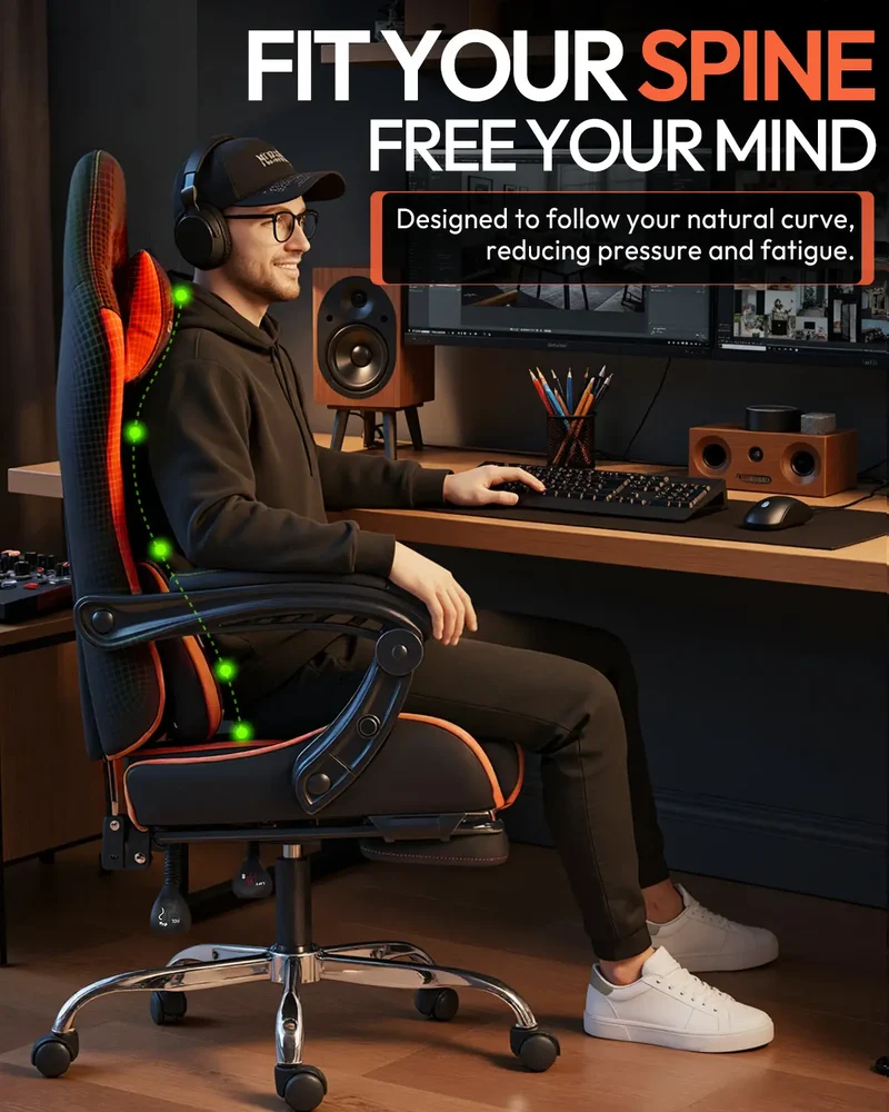 Dowinx Leather Gaming Chair LS-66D58J Black-red