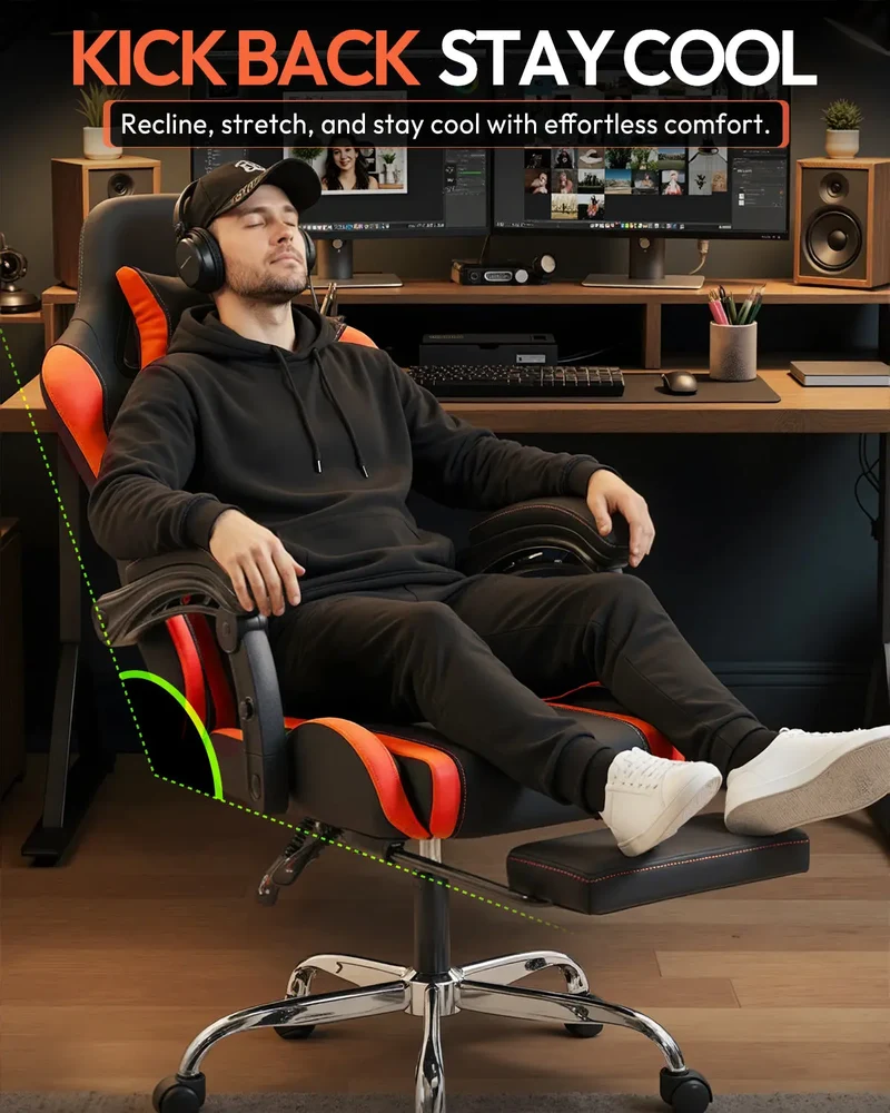 Dowinx Leather Gaming Chair LS-66D58J Black-red