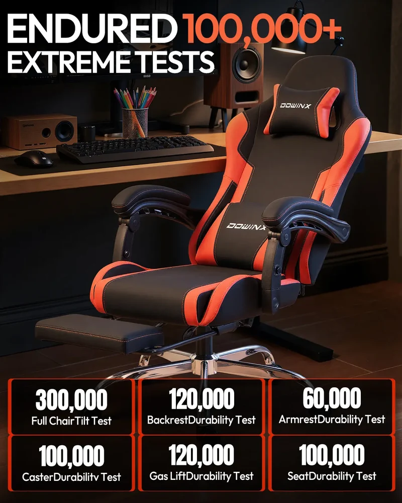 Dowinx Leather Gaming Chair LS-66D58J Black-red