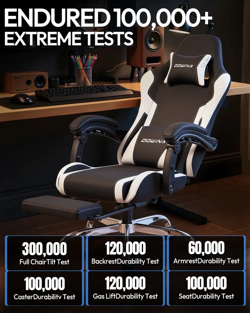 Dowinx Leather Gaming Chair LS-66D58J Black-white