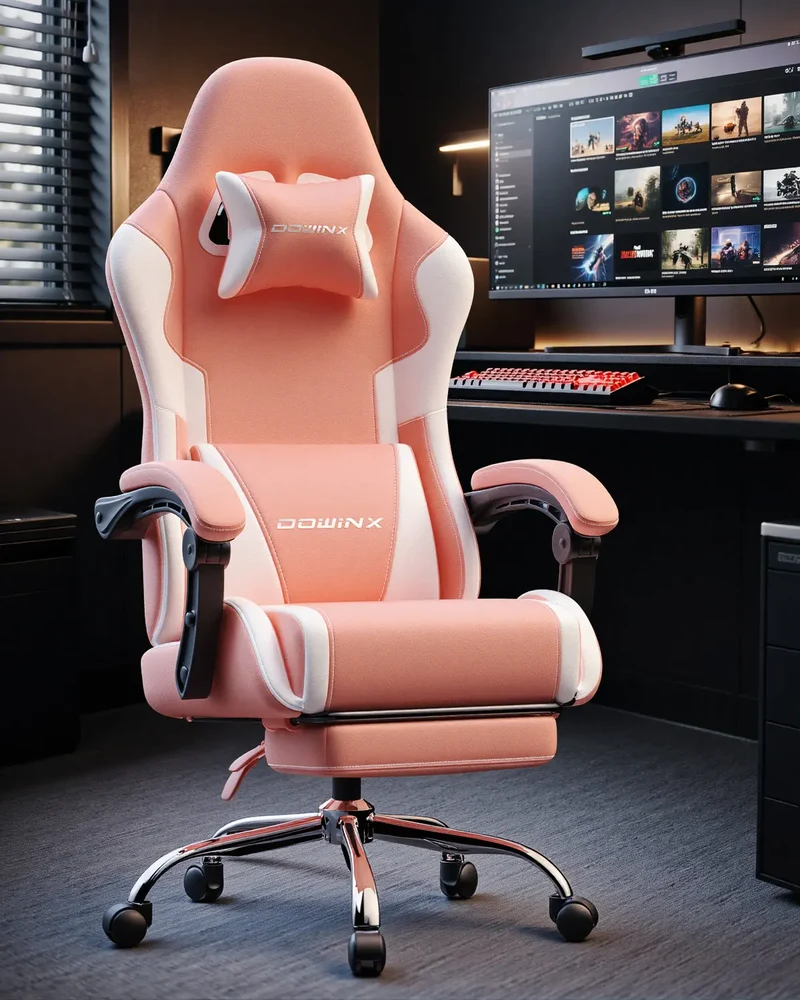 Dowinx Leather Gaming Chair LS-66D58J Pink