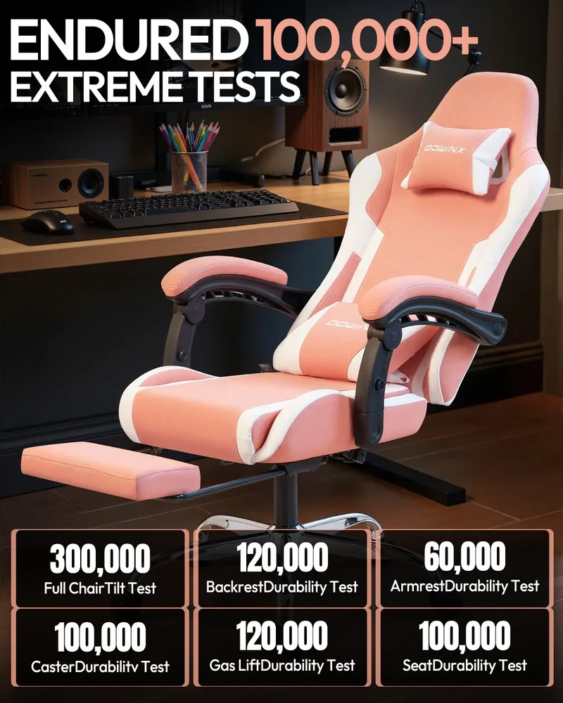 Dowinx Leather Gaming Chair LS-66D58J Pink