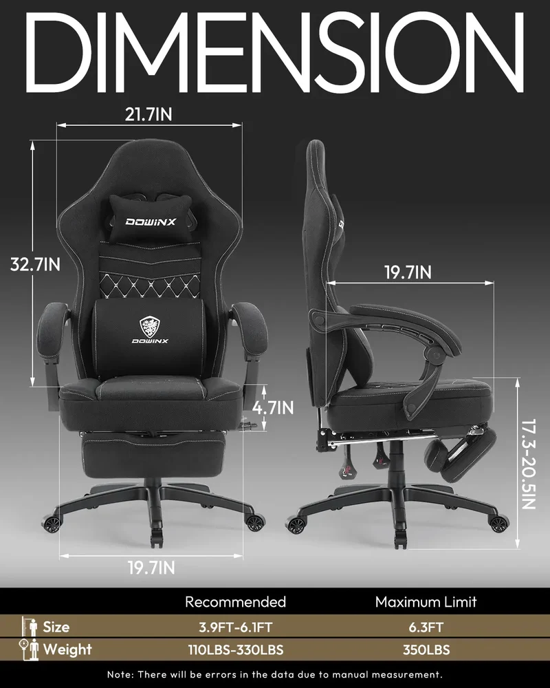 Dowinx Chair LS-66D57E Extended Footrest Black