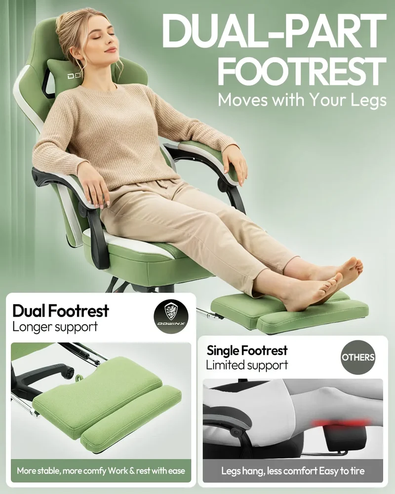 Dowinx Chair LS-66D57E Extended Footrest Green