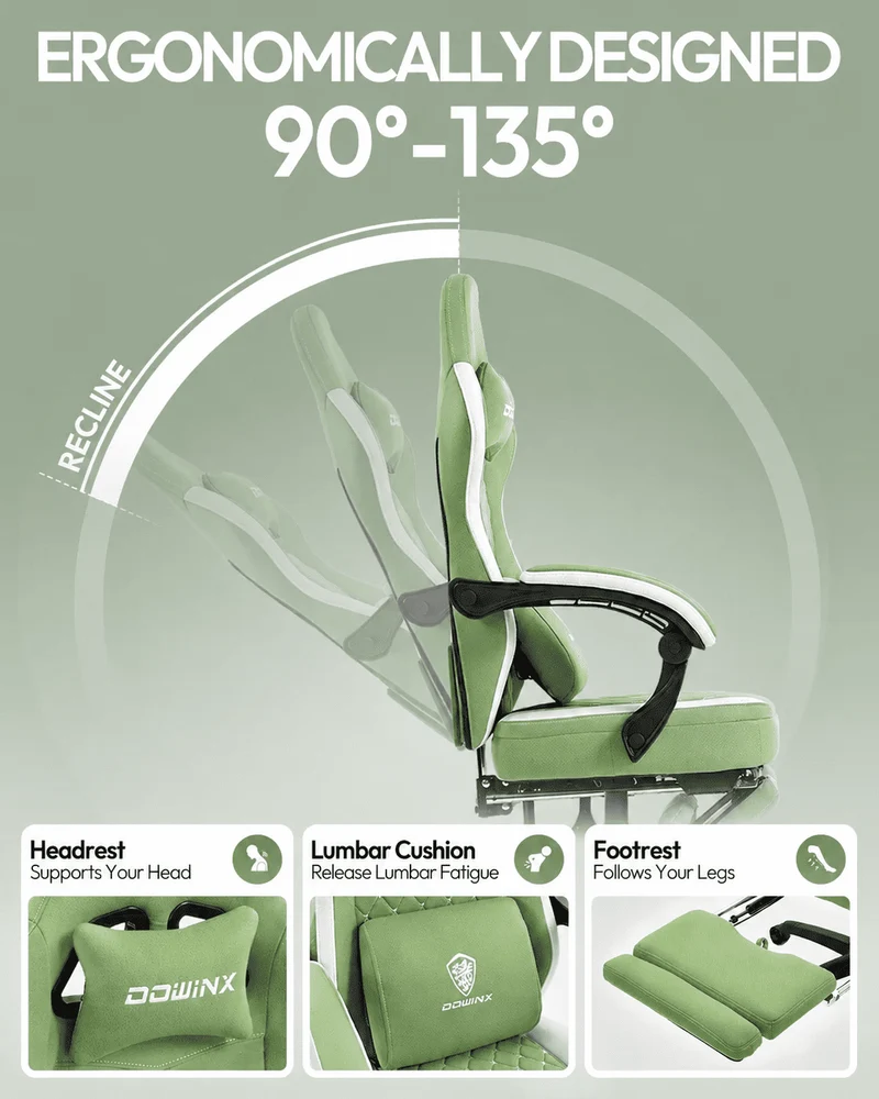 Dowinx Chair LS-66D57E Extended Footrest Green