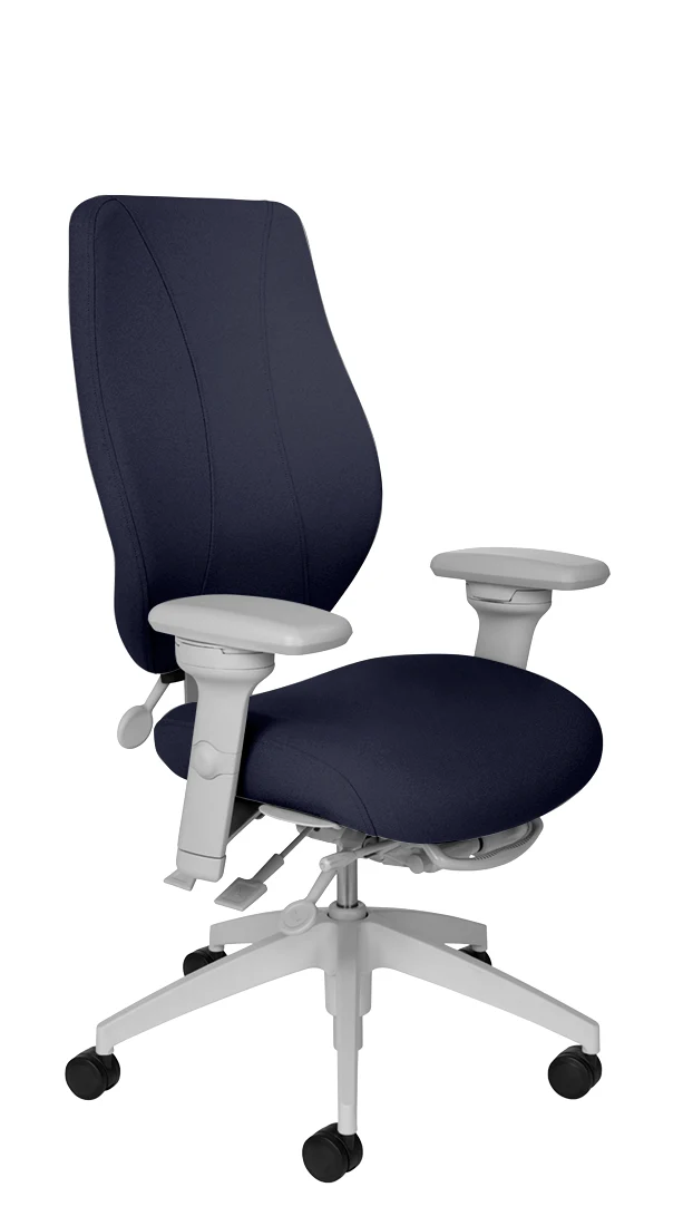 tCentric Hybrid with Upholstered Backrest and Seat, Multi Tilt Mechanism, Light Grey Frame, Open House Midnight Upholstery
