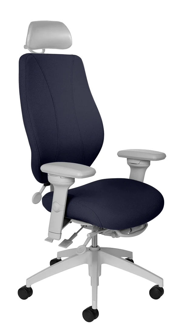 tCentric Hybrid with Upholstered Backrest and Seat, Multi Tilt Mechanism, Light Grey Frame, Open House Midnight Upholstery