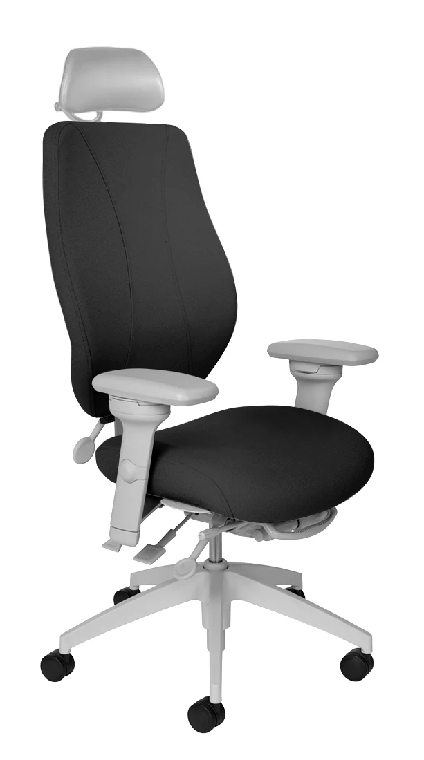 tCentric Hybrid with Upholstered Backrest and Seat, Multi Tilt Mechanism, Light Grey Frame, Open House Onyx Upholstery