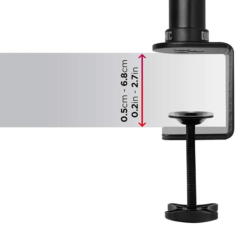 Duronic DM35V2X1 Monitorarm | Vertikale Monitor Halterung 2 Bildschirme bis 27" Zoll | LCD LED Display Ständer bis 8 kg | Höhenverstellbar | Neigbar -15° bis +15° | Drehbar 360° | Monitorhalterung Arm