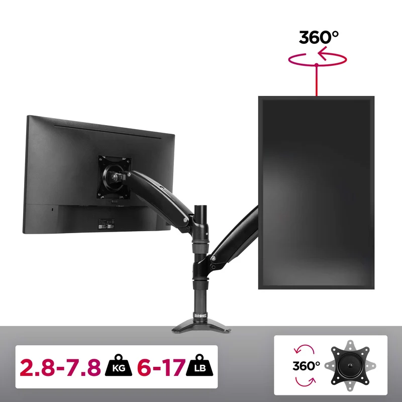 Duronic DM551X1 Monitorhalterung | Tischhalterung | Monitorarme | Monitorständer für LCD/LED Computer Bildschirme | Fernsehgeräte mit Neig und Rotierfunktion