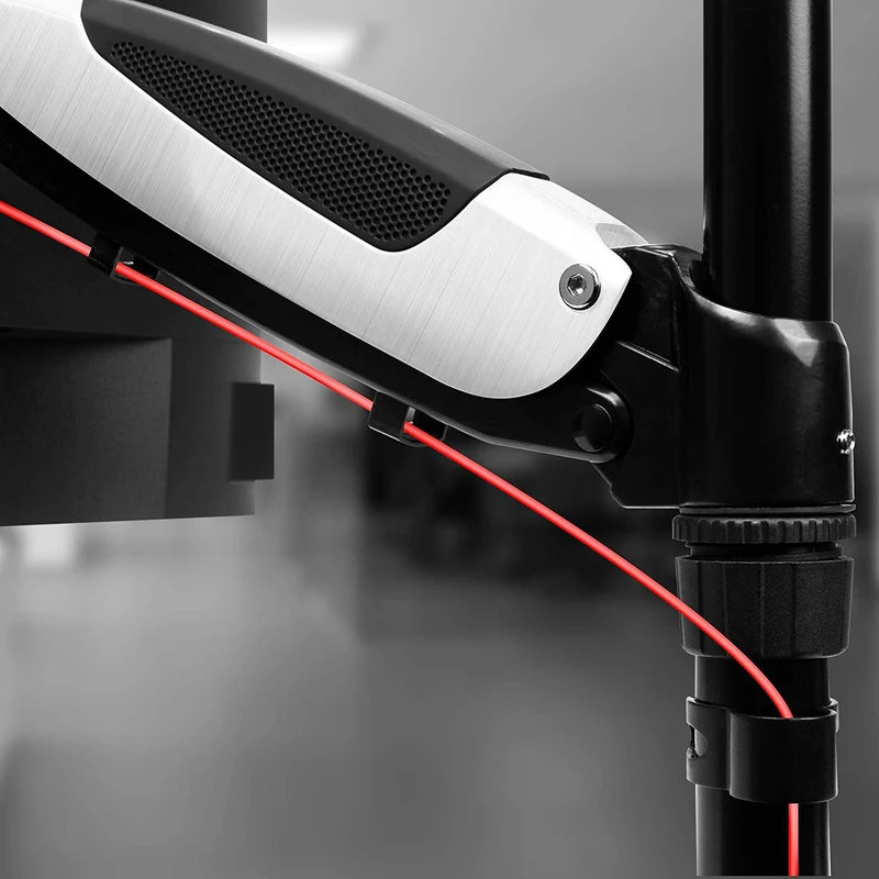 Duronic DM651X1 Monitorhalterung | Monitorständer für 1 Monitor bis 27 Zoll | VESA 75/100 | Belastbarkeit 8kg | Höhenverstellbar | Neigbar -90° bis +85° | Drehbar 360° | Monitorarm mit Gasdruckfeder