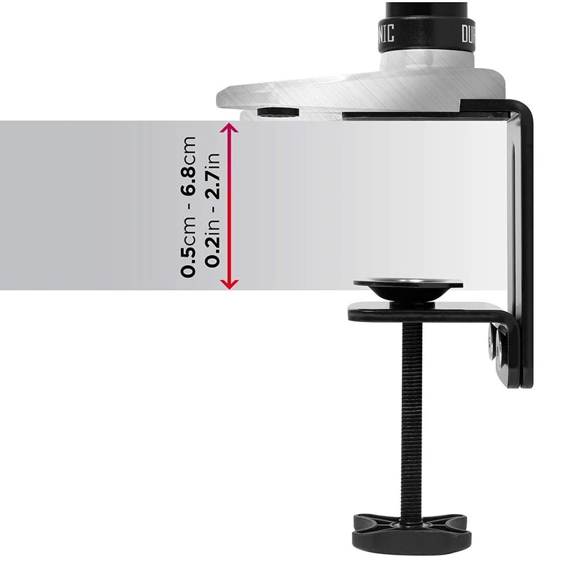 Duronic DM651X1 Monitorhalterung | Monitorständer für 1 Monitor bis 27 Zoll | VESA 75/100 | Belastbarkeit 8kg | Höhenverstellbar | Neigbar -90° bis +85° | Drehbar 360° | Monitorarm mit Gasdruckfeder