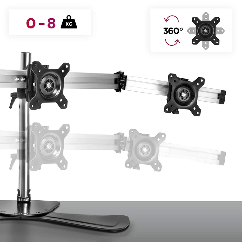 Duronic DM753 Monitorhalterung | Tischhalterung | Standfuß | Monitorständer für einen LCD | LED Computer Bildschirm | Fernsehgerät mit Neig, Schwenk und Rotierfunktion