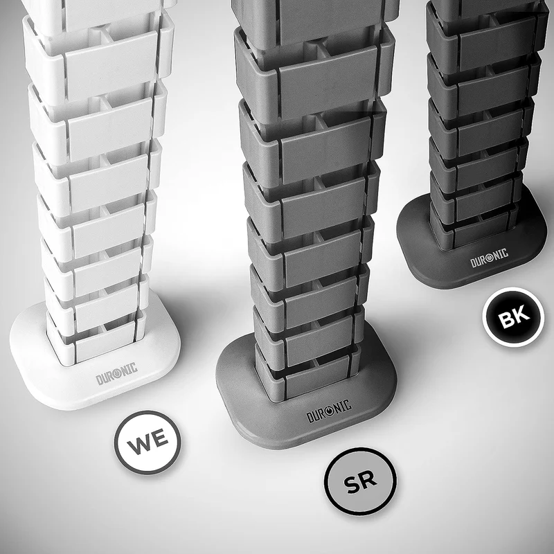 Duronic CM1DM SR Kabelkanal | Kabelführung Schreitisch | Flexibles Kabelmanagement für Ordnung am Arbeitsplatz und Werkstatt | Modular bis 1,3m | Metallplatte zum Schrauben unter Tisch | Kunststoff