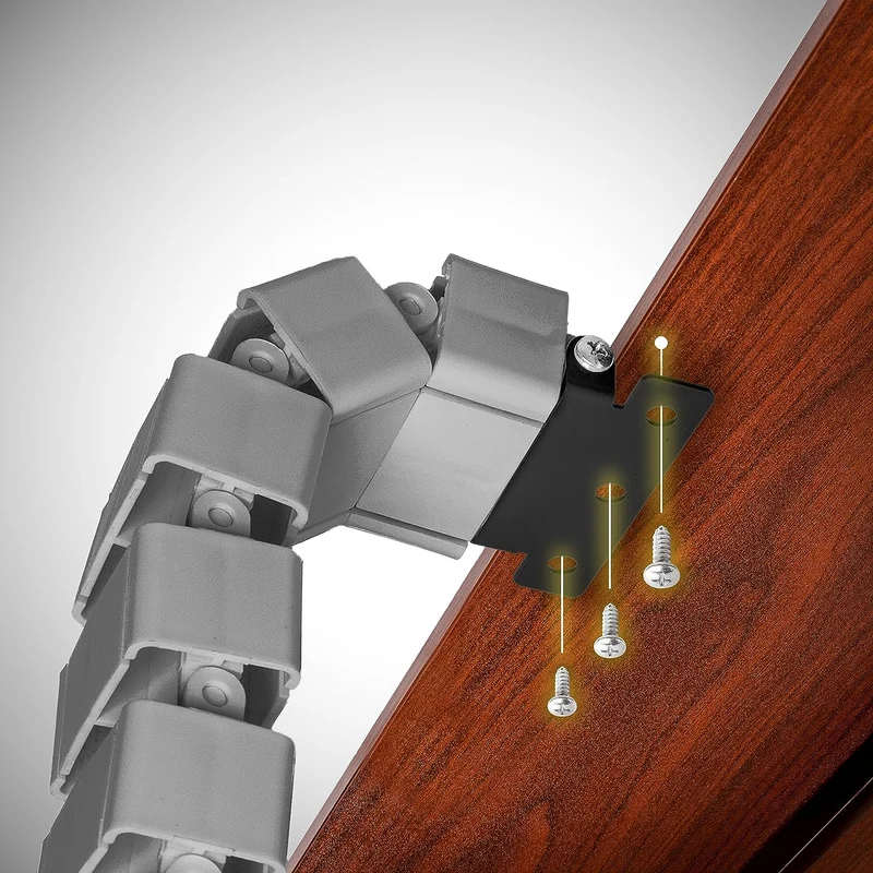 Duronic CM1DM SR Kabelkanal | Kabelführung Schreitisch | Flexibles Kabelmanagement für Ordnung am Arbeitsplatz und Werkstatt | Modular bis 1,3m | Metallplatte zum Schrauben unter Tisch | Kunststoff