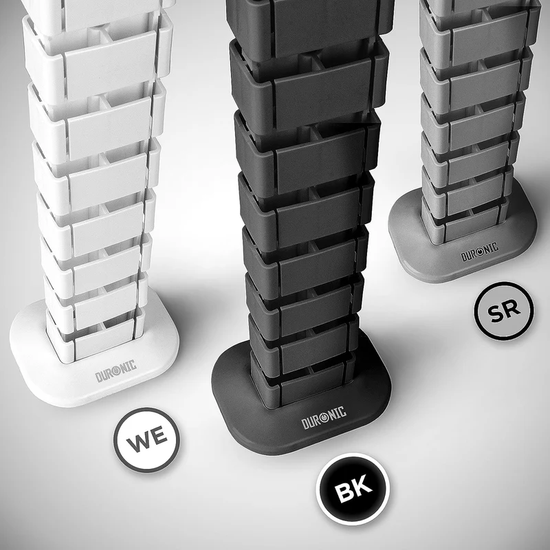 Duronic CM1DM BK Kabelkanal | Kabelführung Schreitisch | Flexibles Kabelmanagement für Ordnung am Arbeitsplatz und Werkstatt | Modular bis 1,3m | Metallplatte zum Schrauben unter Tisch | Kunststoff