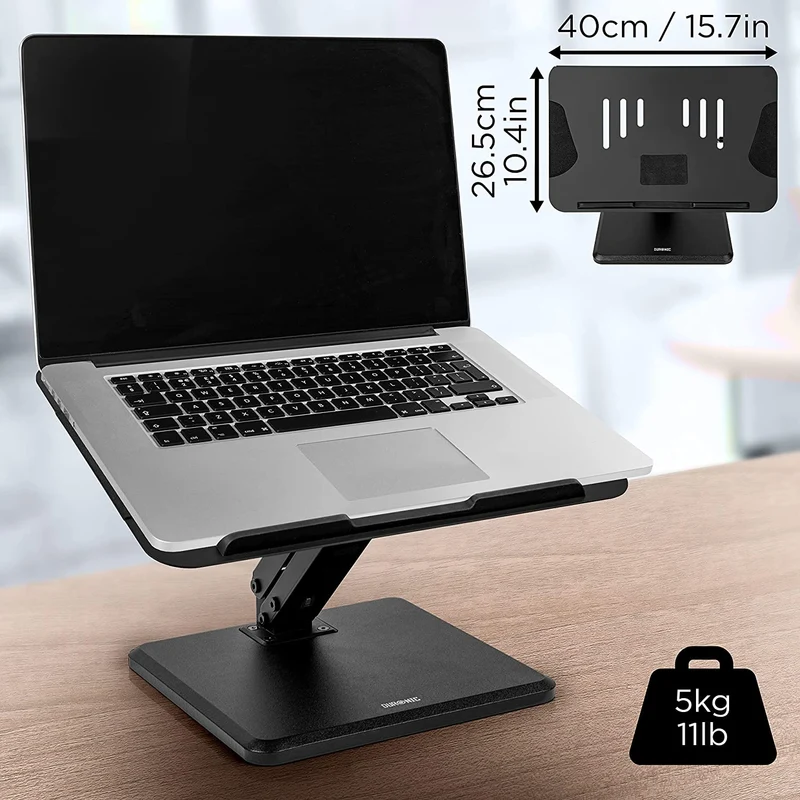 Duronic DML125 Laptopständer | Höhenverstellbare Laptoperhöhung für Notebooks bis 13 Zoll | Lapdesk und Knietablett als Schreibtischaufsatz | Stabile Unterlage mit Antirutschpads | 45° Neigung