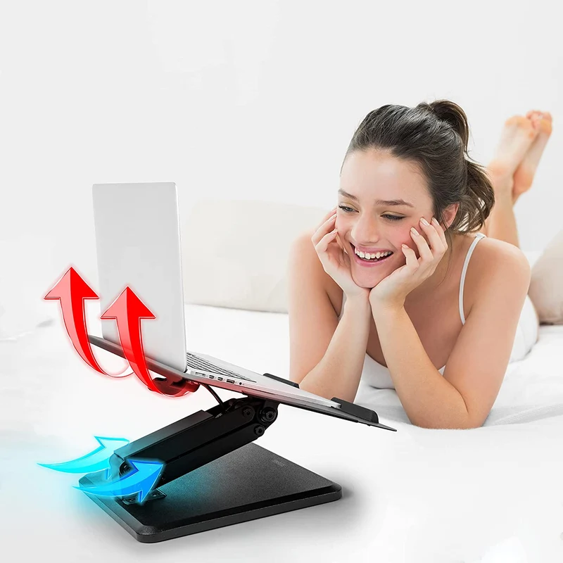 Duronic DML125 Laptopständer | Höhenverstellbare Laptoperhöhung für Notebooks bis 13 Zoll | Lapdesk und Knietablett als Schreibtischaufsatz | Stabile Unterlage mit Antirutschpads | 45° Neigung