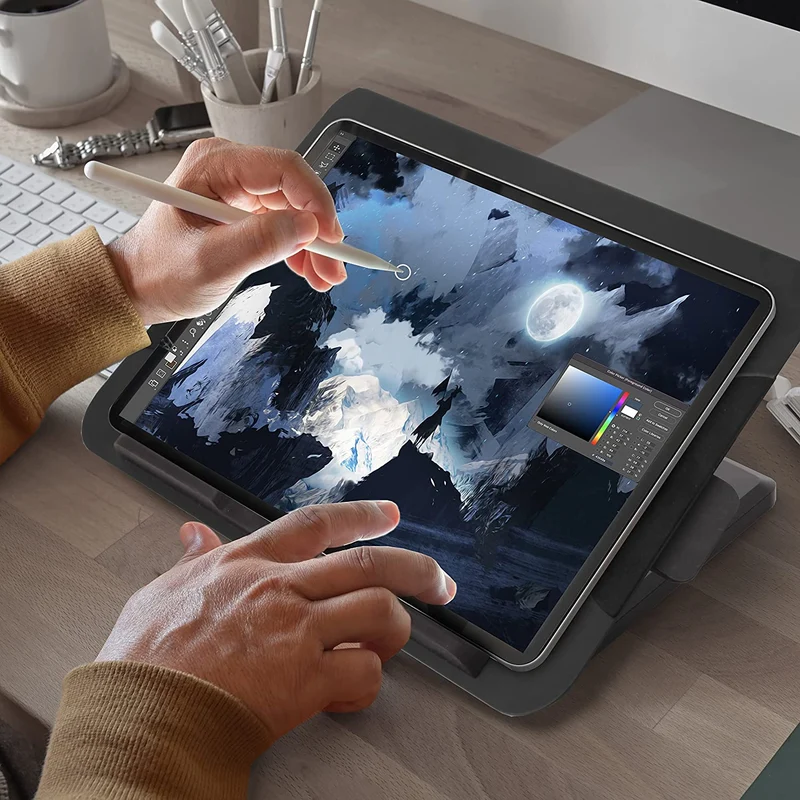 Duronic DML125 Laptopständer | Höhenverstellbare Laptoperhöhung für Notebooks bis 13 Zoll | Lapdesk und Knietablett als Schreibtischaufsatz | Stabile Unterlage mit Antirutschpads | 45° Neigung