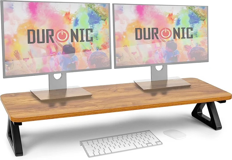 Duronic DM06-2 AW Monitorständer | 82 x 30 cm Fläche | Bis 10kg | 16cm Höhe | Ergonomischer Bildschirmständer Schreibtisch | Schreibtischaufsatz Monitor und Laptop | Bildschirmerhöhung LCD LED OLED TV