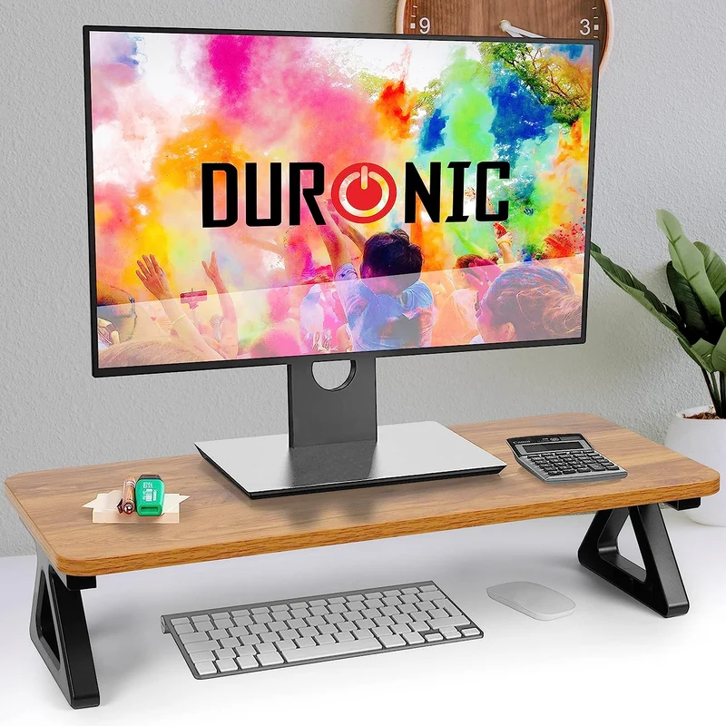 Duronic DM06-1 AW Monitorständer | 62 x 30 cm Fläche | Bis 10kg | 15cm Höhe | Ergonomischer Bildschirmständer Schreibtisch | Schreibtischaufsatz Monitor und Laptop | Bildschirmerhöhung LCD LED OLED TV